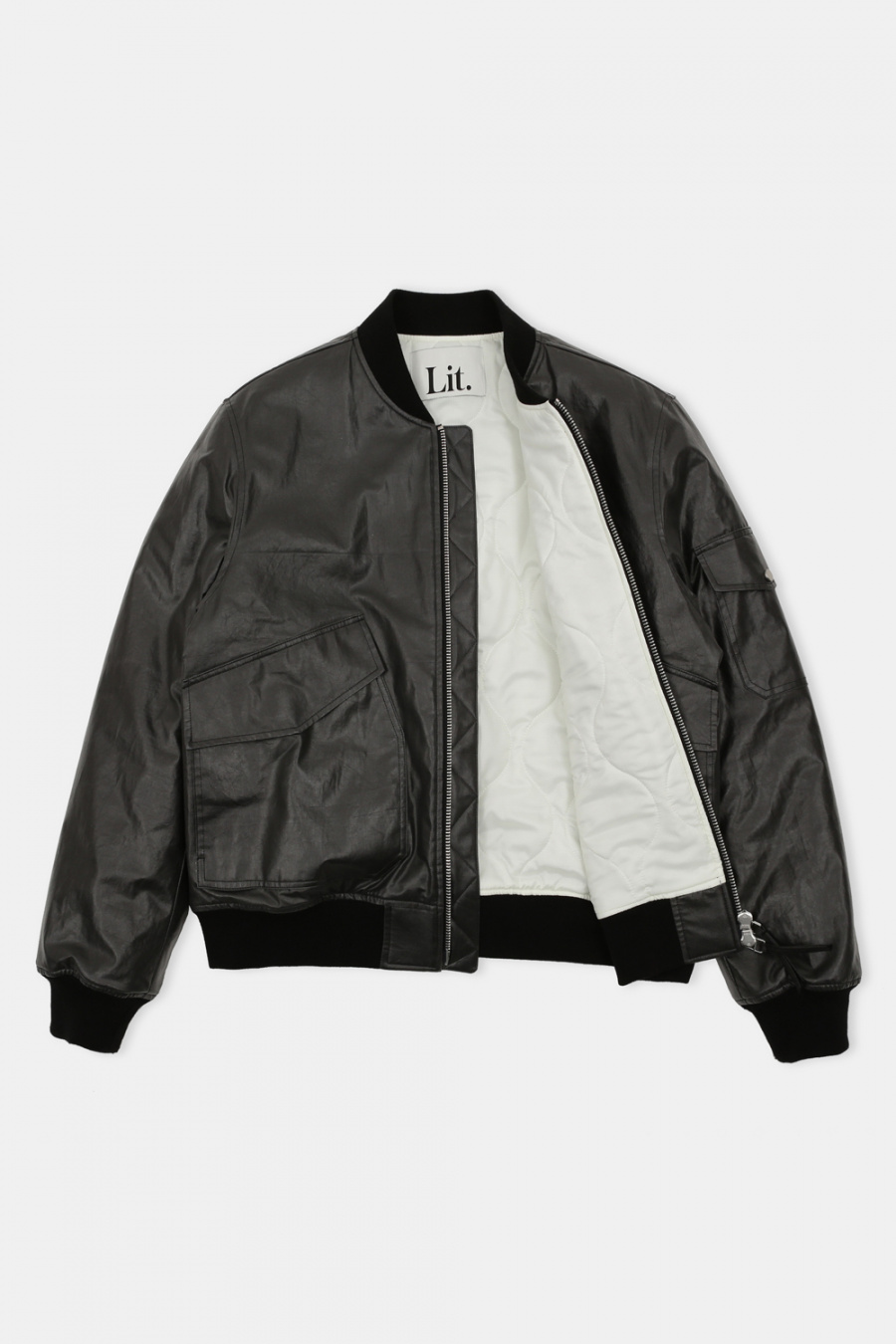 리트(LIT) FLIGHT BOMBER JACKET COATED BLACK