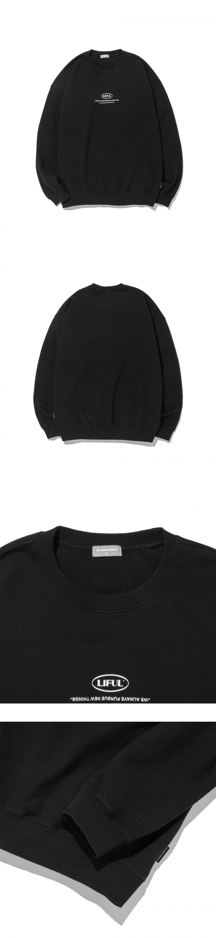 라이풀(LIFUL) LIFUL MINI OVAL LOGO SWEATSHIRT black