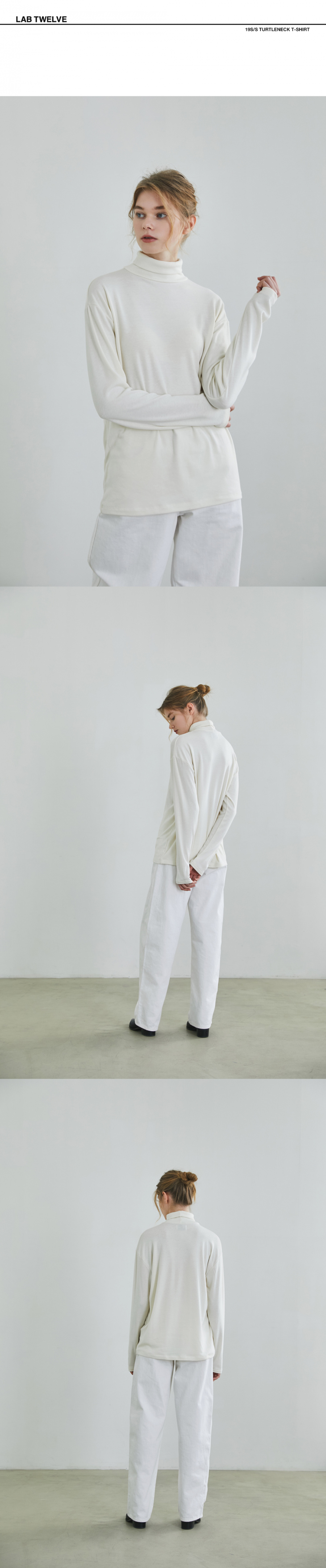 랩12(LAB12) 19S/S 터틀넥 티셔츠 (아이보리)
