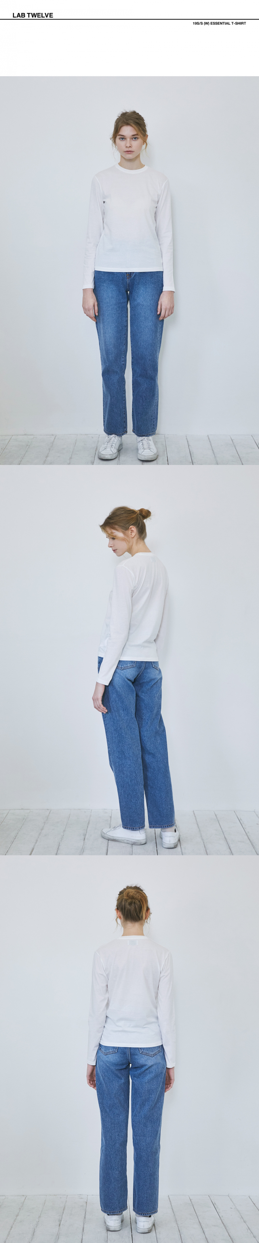 랩12(LAB12) 19S/S W 이센셜 티셔츠 (화이트)