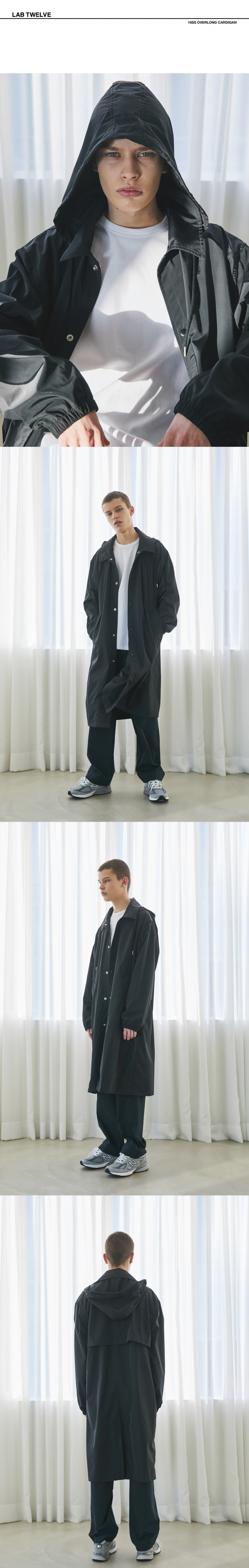랩12(LAB12) 19S/S 후드 트랜치 코트 (블랙)