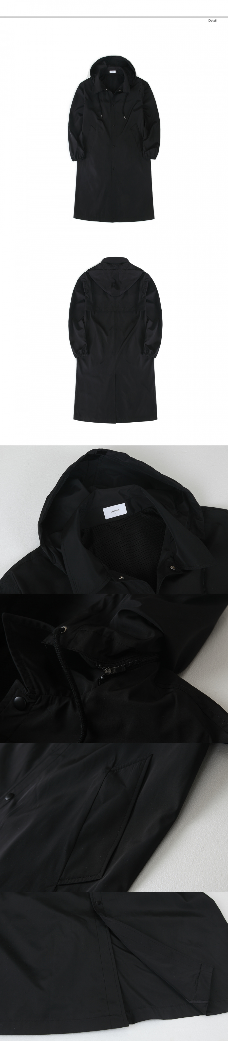 랩12(LAB12) 19S/S 후드 트랜치 코트 (블랙)