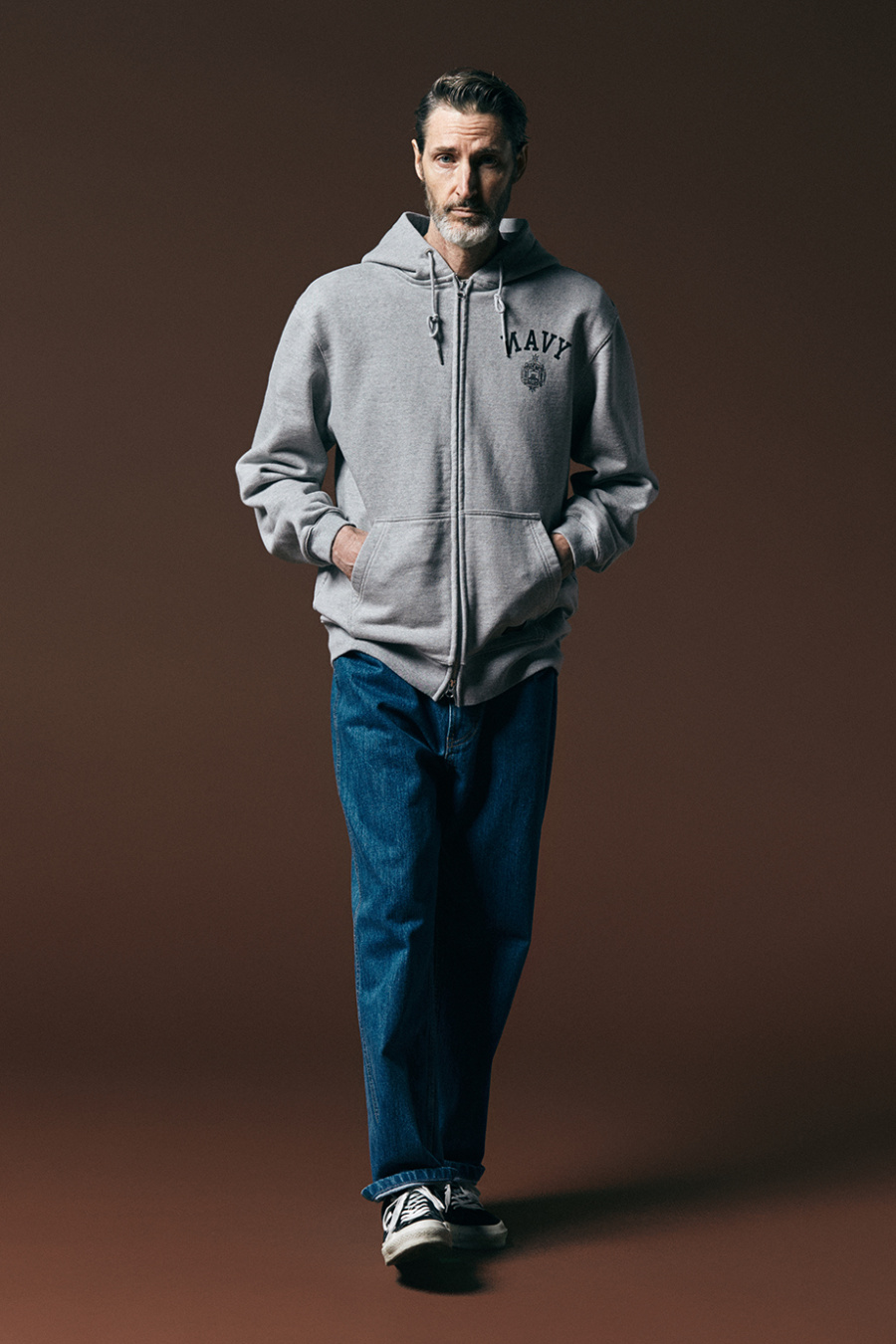 에스피오나지(ESPIONAGE) NAVAL Academy Sweat Zip Hoodie Oatmeal