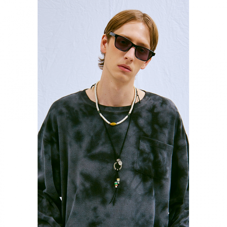 라이풀(LIFUL) ROUND PENDANT SUEDE NECKLACE black