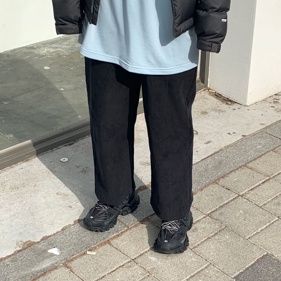 클라코(CLACO) 코듀로이 크롭 팬츠 (블랙)