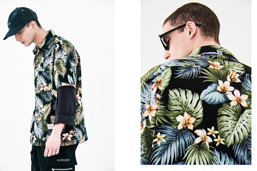 디아프바인(DIAFVINE) DV. LOT589 ALOHA SHIRTS -BLACK-