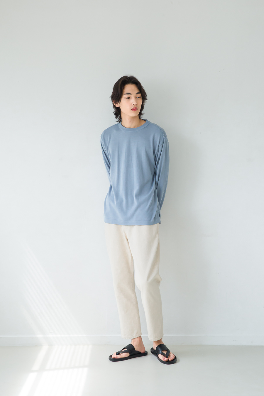 퍼스트플로어(FIRSTFLOOR) EASYGOING CROP PANTS (regular fit natural color cream jeans)
