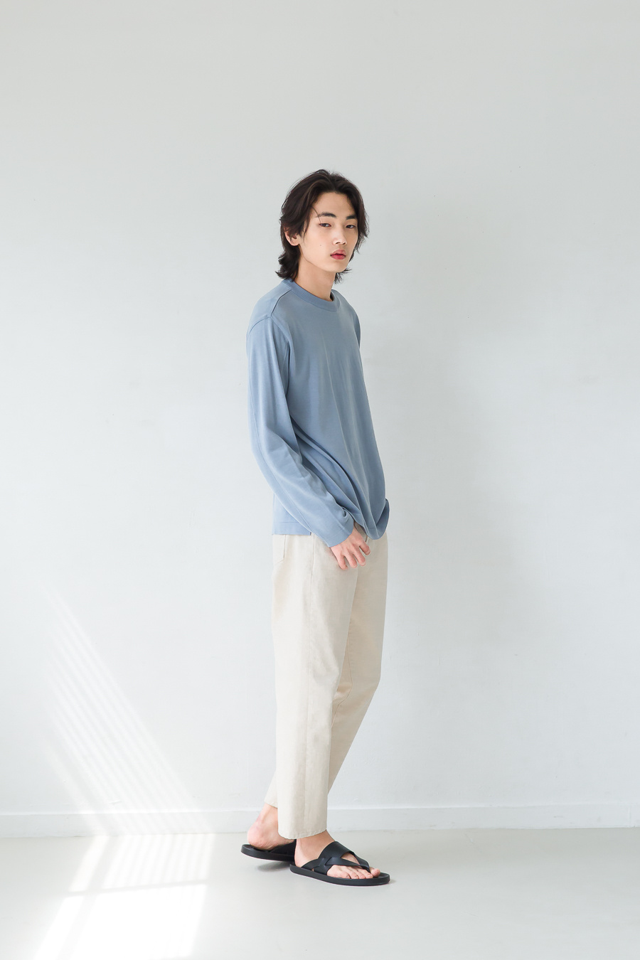 퍼스트플로어(FIRSTFLOOR) EASYGOING CROP PANTS (regular fit natural color cream jeans)