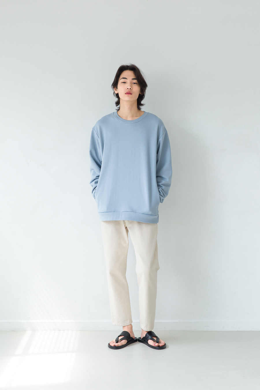 퍼스트플로어(FIRSTFLOOR) EASYGOING CROP PANTS (regular fit natural color cream jeans)