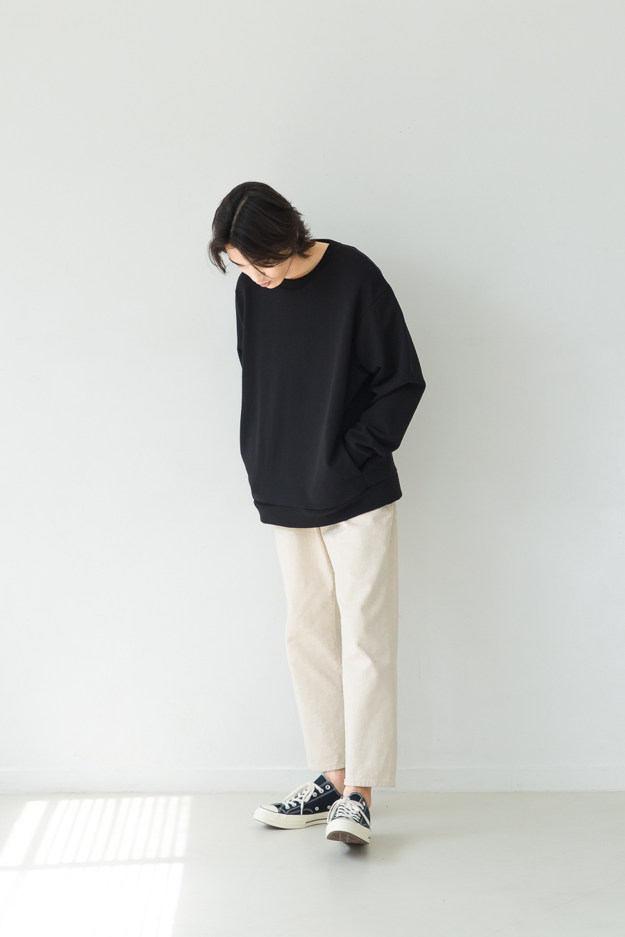 퍼스트플로어(FIRSTFLOOR) EASYGOING CROP PANTS (regular fit natural color cream jeans)