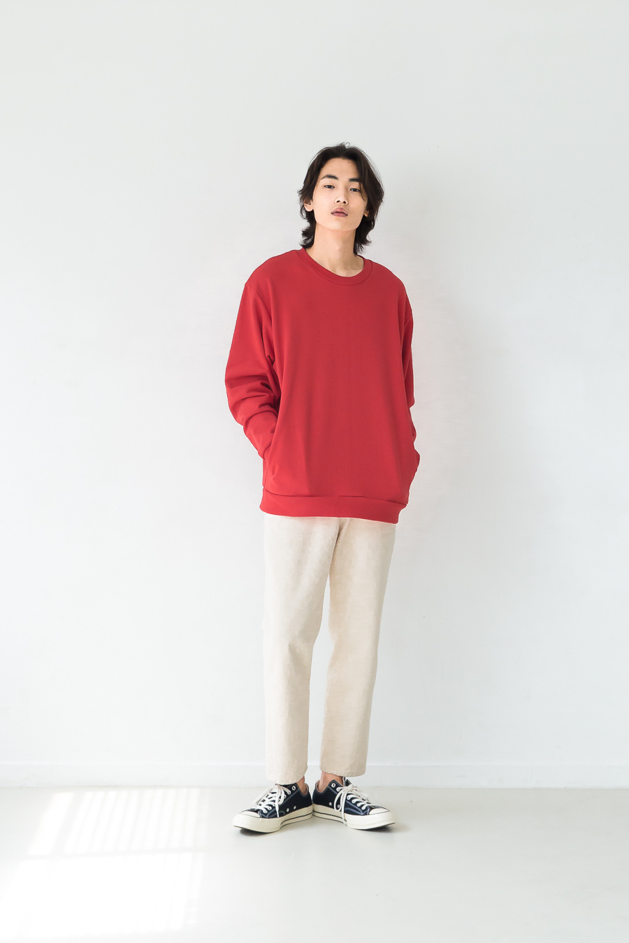 퍼스트플로어(FIRSTFLOOR) EASYGOING CROP PANTS (regular fit natural color cream jeans)