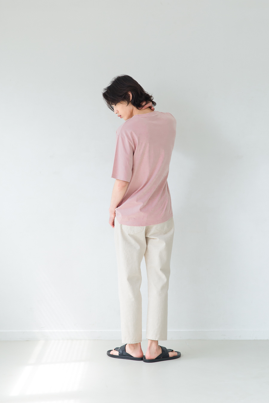 퍼스트플로어(FIRSTFLOOR) EASYGOING CROP PANTS (regular fit natural color cream jeans)