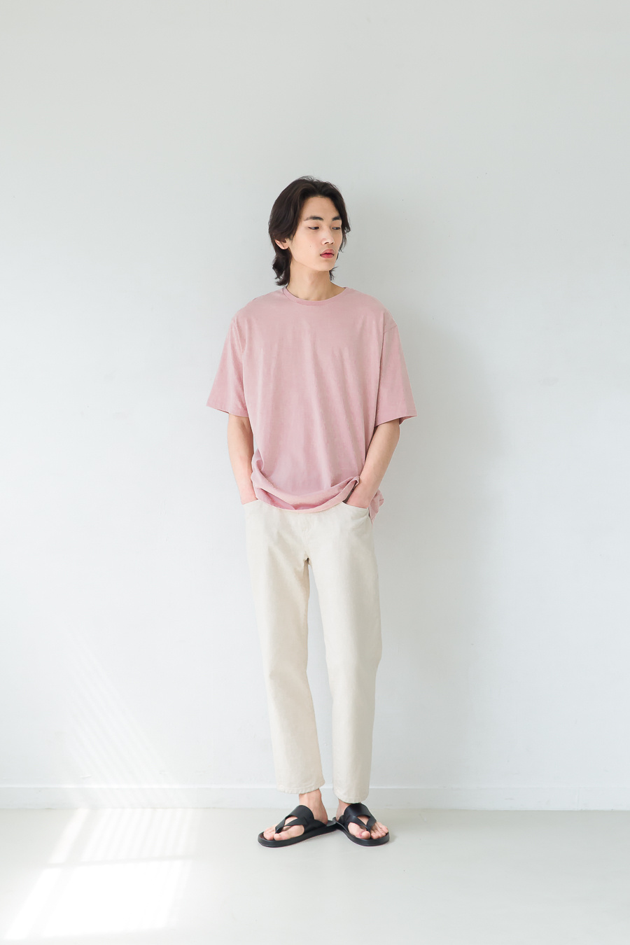 퍼스트플로어(FIRSTFLOOR) EASYGOING CROP PANTS (regular fit natural color cream jeans)