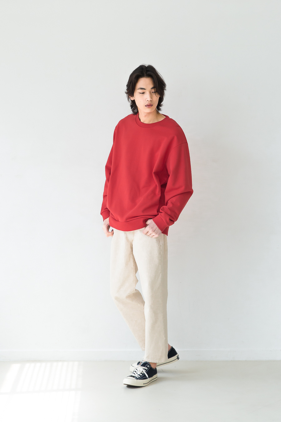 퍼스트플로어(FIRSTFLOOR) EASYGOING CROP PANTS (regular fit natural color cream jeans)