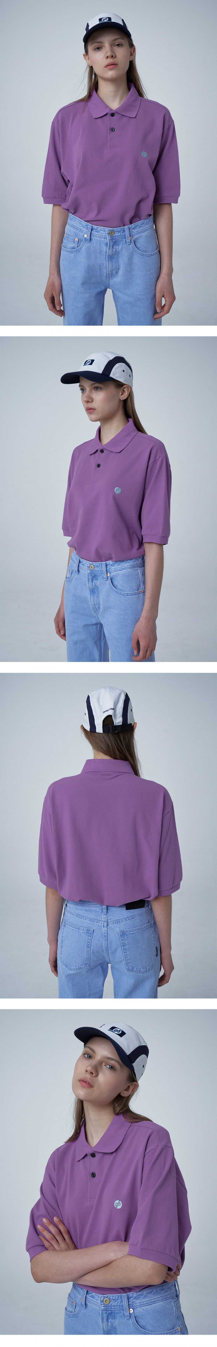 그레이휴(GRAY HUE) gh Parody Logo SSLV Polo light violet G9M4T541 61
