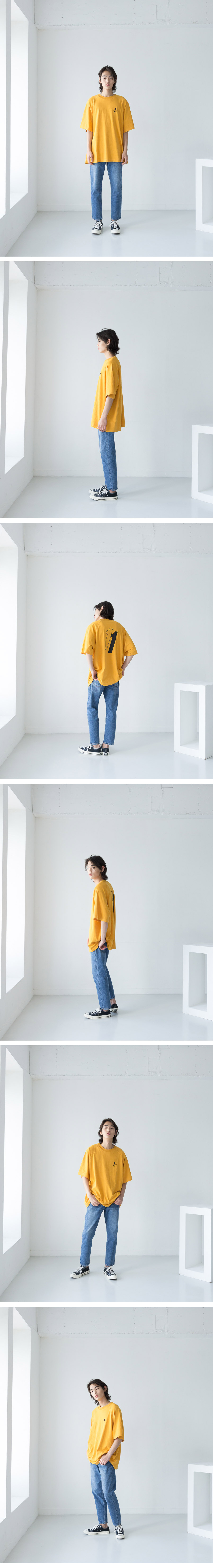 퍼스트플로어(FIRSTFLOOR) EASYGOING CROP PANTS (regular fit mid blue)