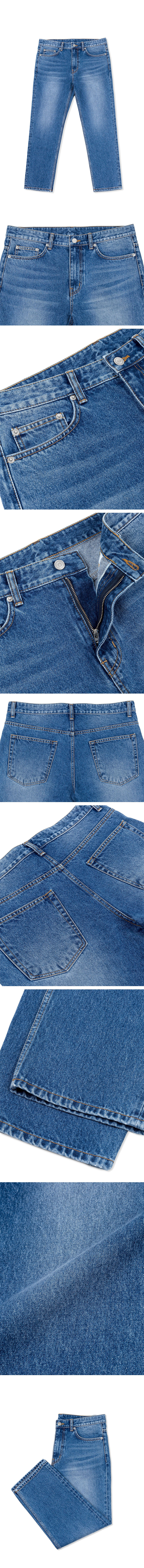 퍼스트플로어(FIRSTFLOOR) EASYGOING CROP PANTS (regular fit mid blue)