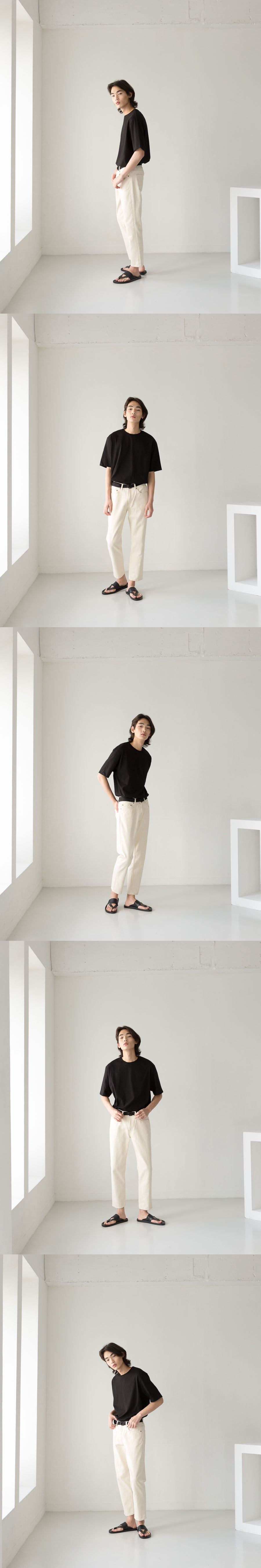 퍼스트플로어(FIRSTFLOOR) EASYGOING CROP PANTS (regular fit natural color cream jeans)