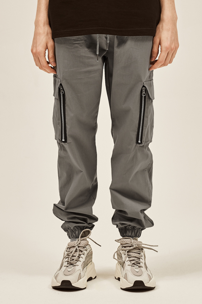 데드엔드(DEADEND) GRAY CARGO ZIPPER JOG PANTS v2