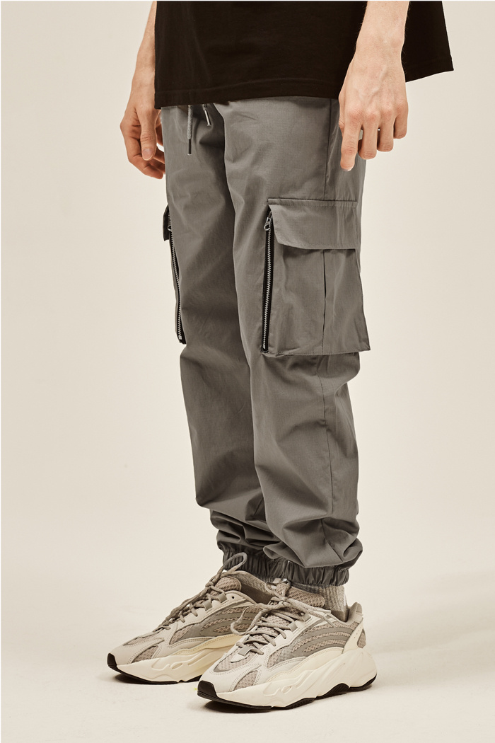 데드엔드(DEADEND) GRAY CARGO ZIPPER JOG PANTS v2