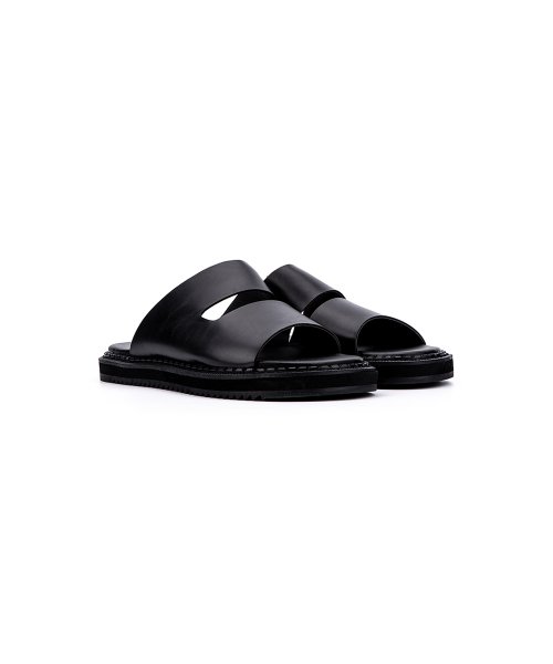 BSQT by Classy - S056 2022 Casige Dump Shark Sole Sandals Vantablack