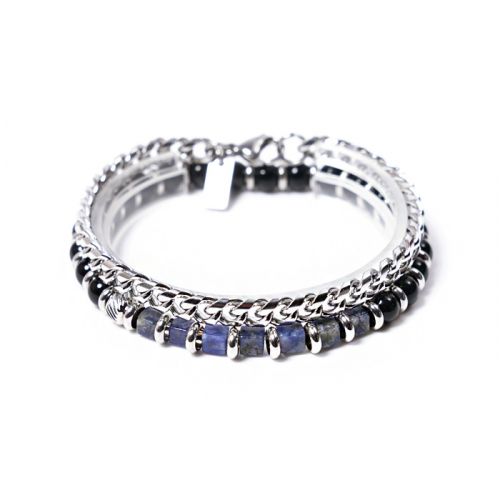 JBANS CLASSIC - Soft Round 6 Cubestone 590 Surgical Bracelet Set (C2001-SE139_BK)