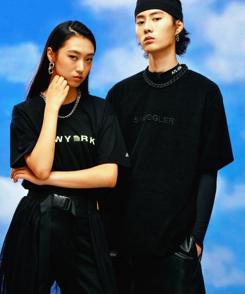 COME - [UNISEX] Detachable Chain Terry T-Shirt (Black)