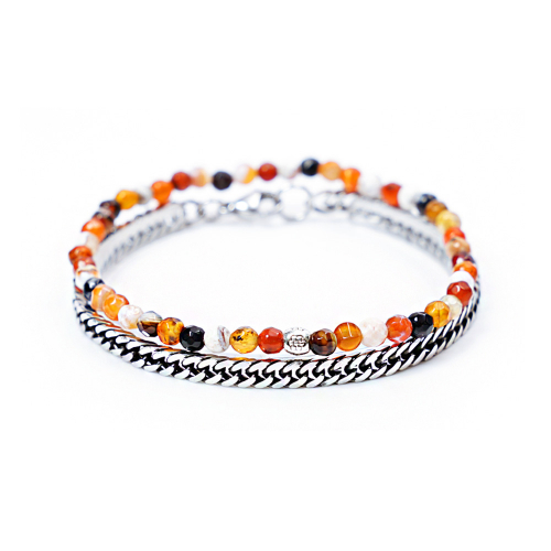 JBANS CLASSIC - Black Mano 279OR Slim Snake Bracelet Set (C2001-SE147_BK)