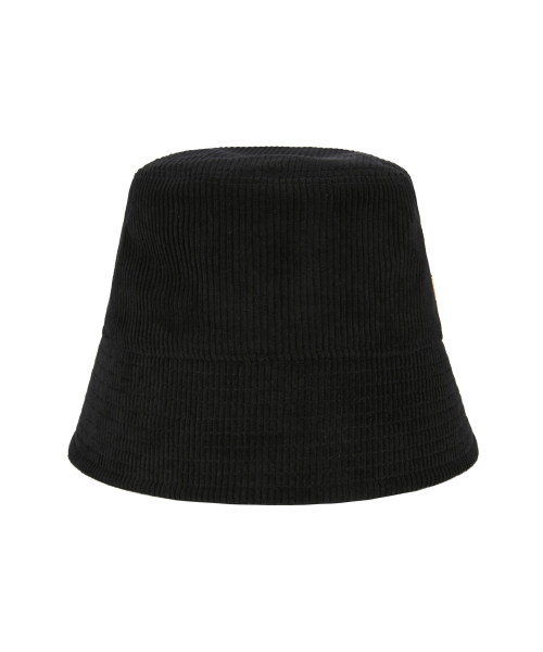 VARZAR - Corduroy Stud Drop Bucket Hat Black