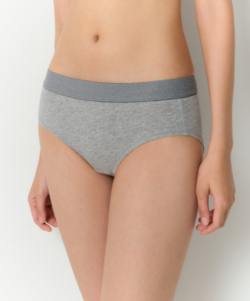 MUSINSA STANDARD WOMAN - Women's Cotton Panty 2-Pack [Medium Gray]