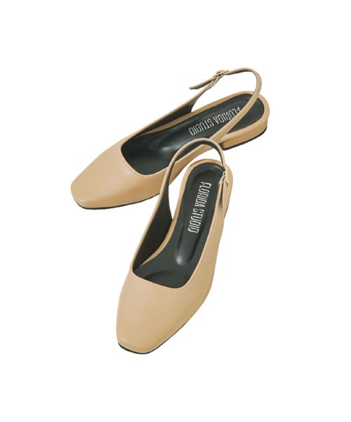FLORIDA STUDIO - FL3212 Stork Square 2cm Slingback Deep Beige