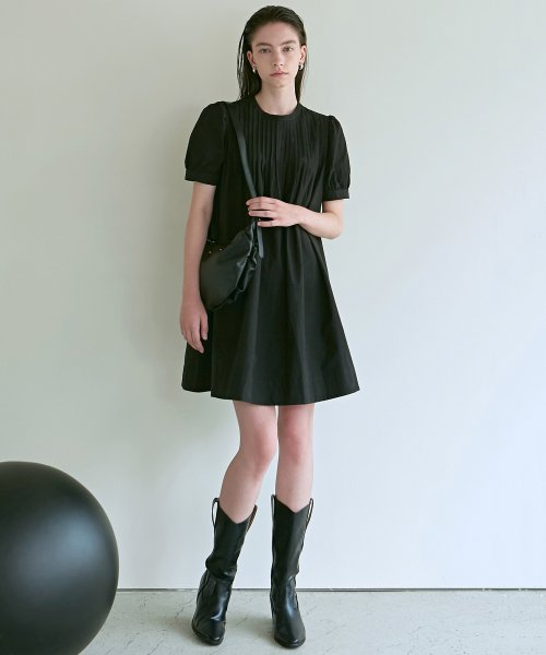 NICK & NICOLE - PINTUCK BUTTON DRESS_2 COLOR