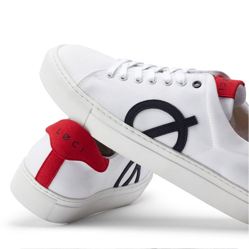 LOCI - Nine Vegan Sneakers White/Red/Navy LC-009-009