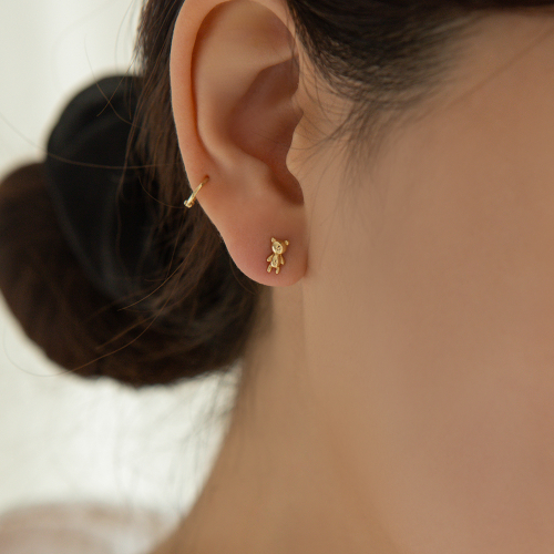 LUNNE - 14k Bear Earrings (14k Gold) C03