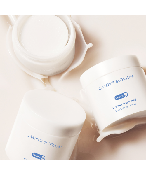 CAMPUS BLOSSOM - Vegan Non-Irritating Dacto Soy Milk Toner Pads 66 Sheets