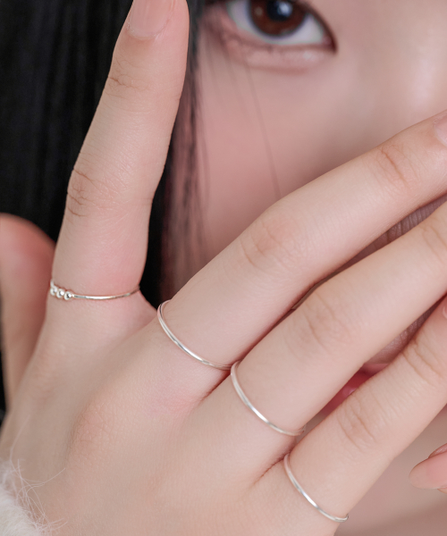 POSTLUDE - [4SET/SILVER] TINY 3BALL RING SET (2 COLORS)