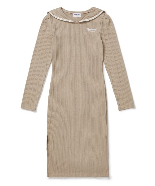ZEROPLANET - Aisha Sailor Collar Midi Dress [BEIGE]