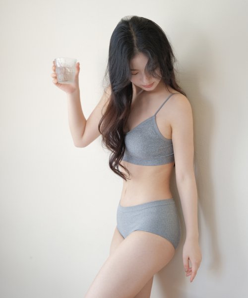 LESEREIN - [SET] LS22ST-215 Ribbed Bralette + Panty