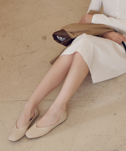 CUSTOMADE WOMAN - 1cm Basic Square Leather Flats Camila (CW0009)