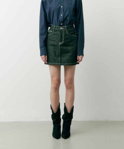SALT AND CHOCOLATE - SAC Non-Fade Denim Skirt Black Denim 4W231Z002