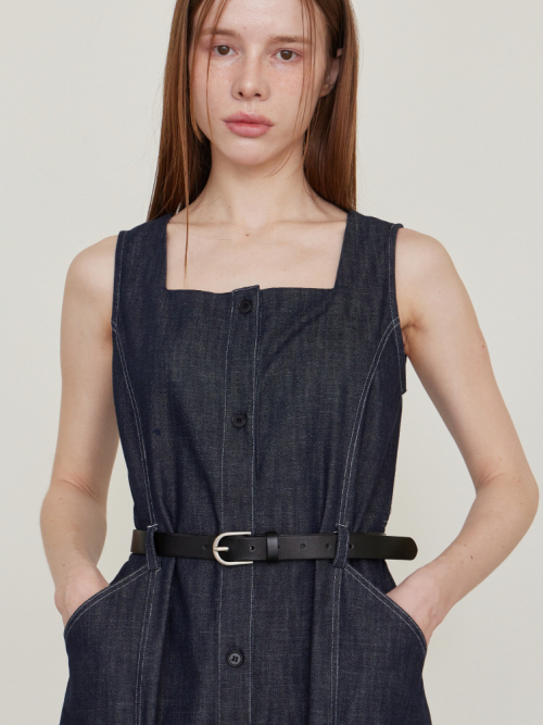 LESEIZEME - Classic Real Leather Belt - Black