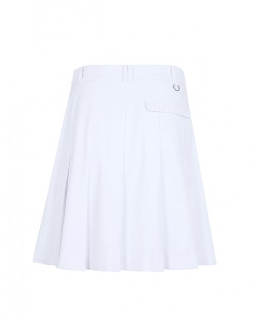 CREVE9 - Capri Flower Midi Pleated Skirt WH