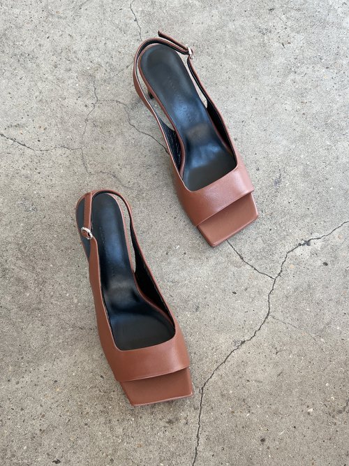 BLANC SUR BLANC - Audrey Slingback Sandals Brown