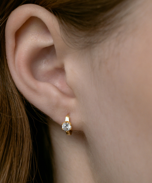 TATIANA - (Silver925) Glitter Hoop Earrings EC3008