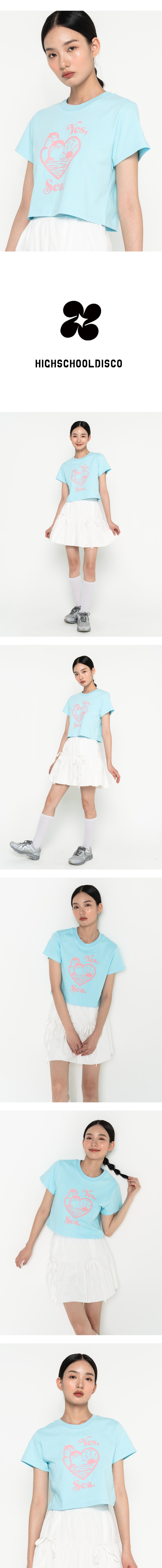 Dolphin Graphic Crop T-shirt Sky blue