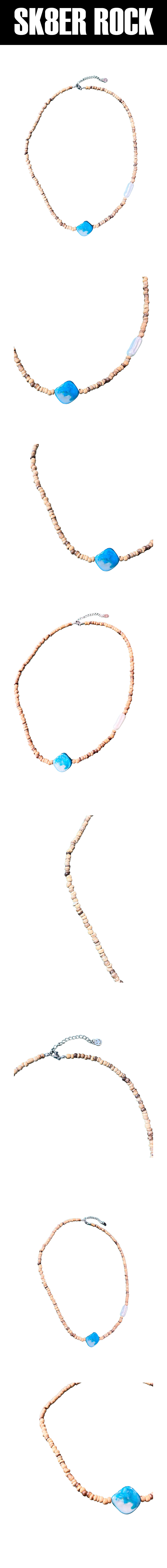 Pearl Points Wooden Beads Necklace (Wood)