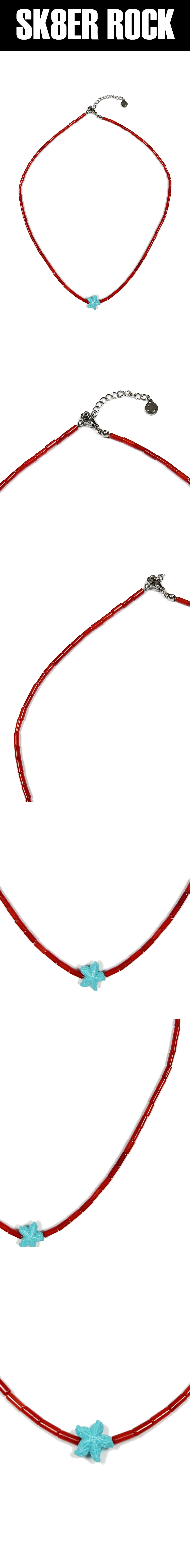 Starfish Coral Beads Necklace (Red)