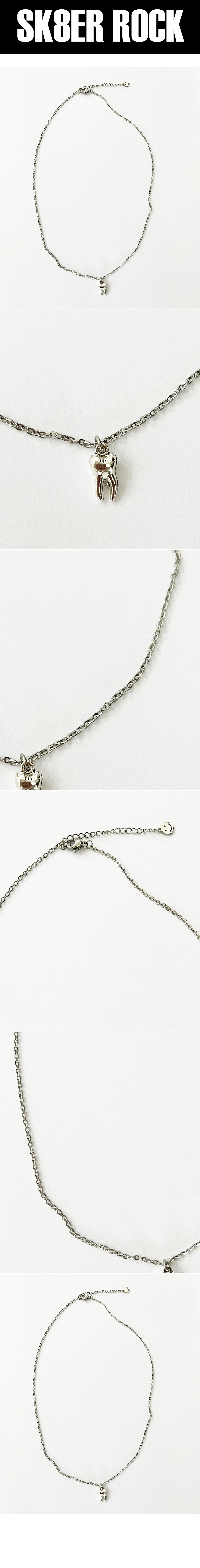 Tooth Surgical Steel Necklace ((Steel))