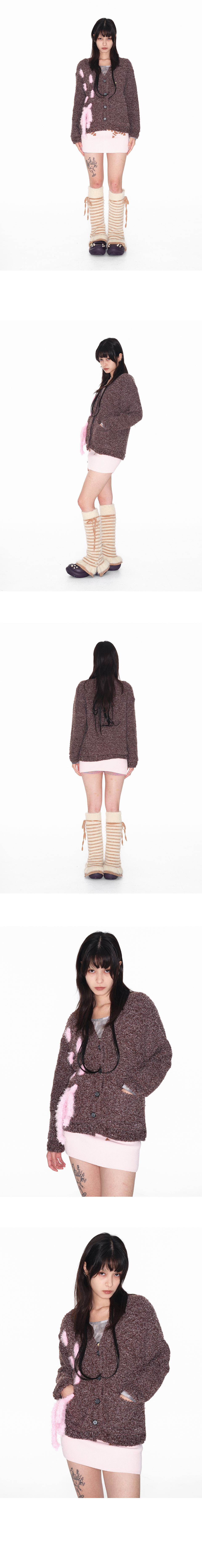 Color string cardigan_brown