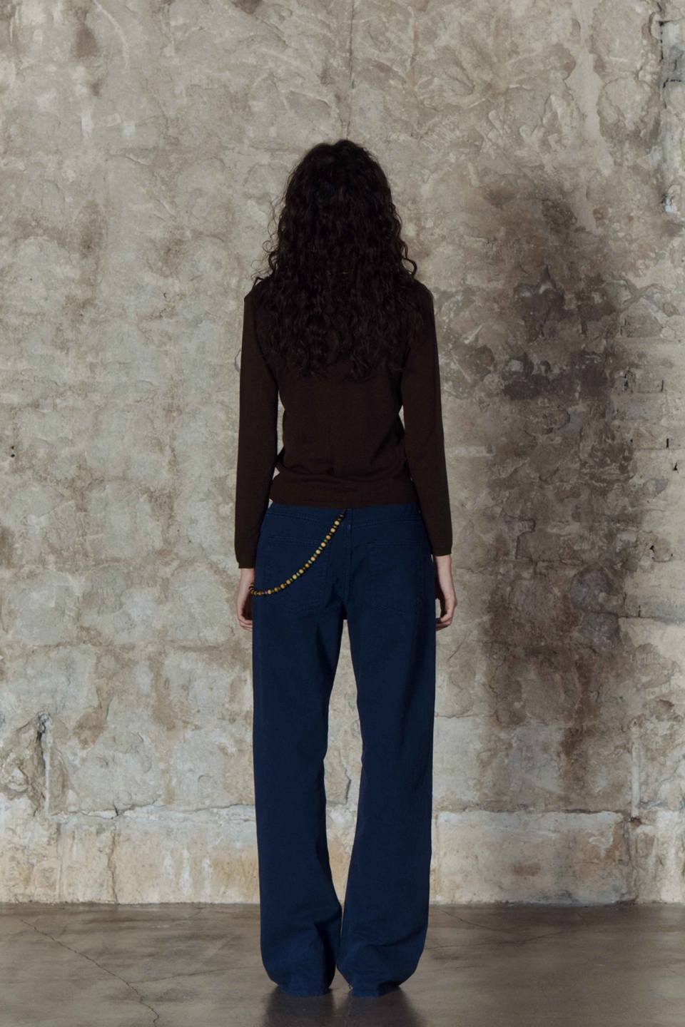 네이비 면 바지